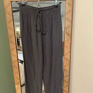 Lightweight summer wide leg pants, charcoal